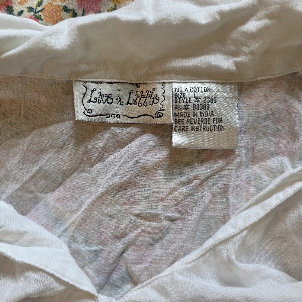 Live A Little VTG Y2K White Ruffle Top Sz Large %100 Cotton Layered Cowgirl Boho - Picture 3 of 12